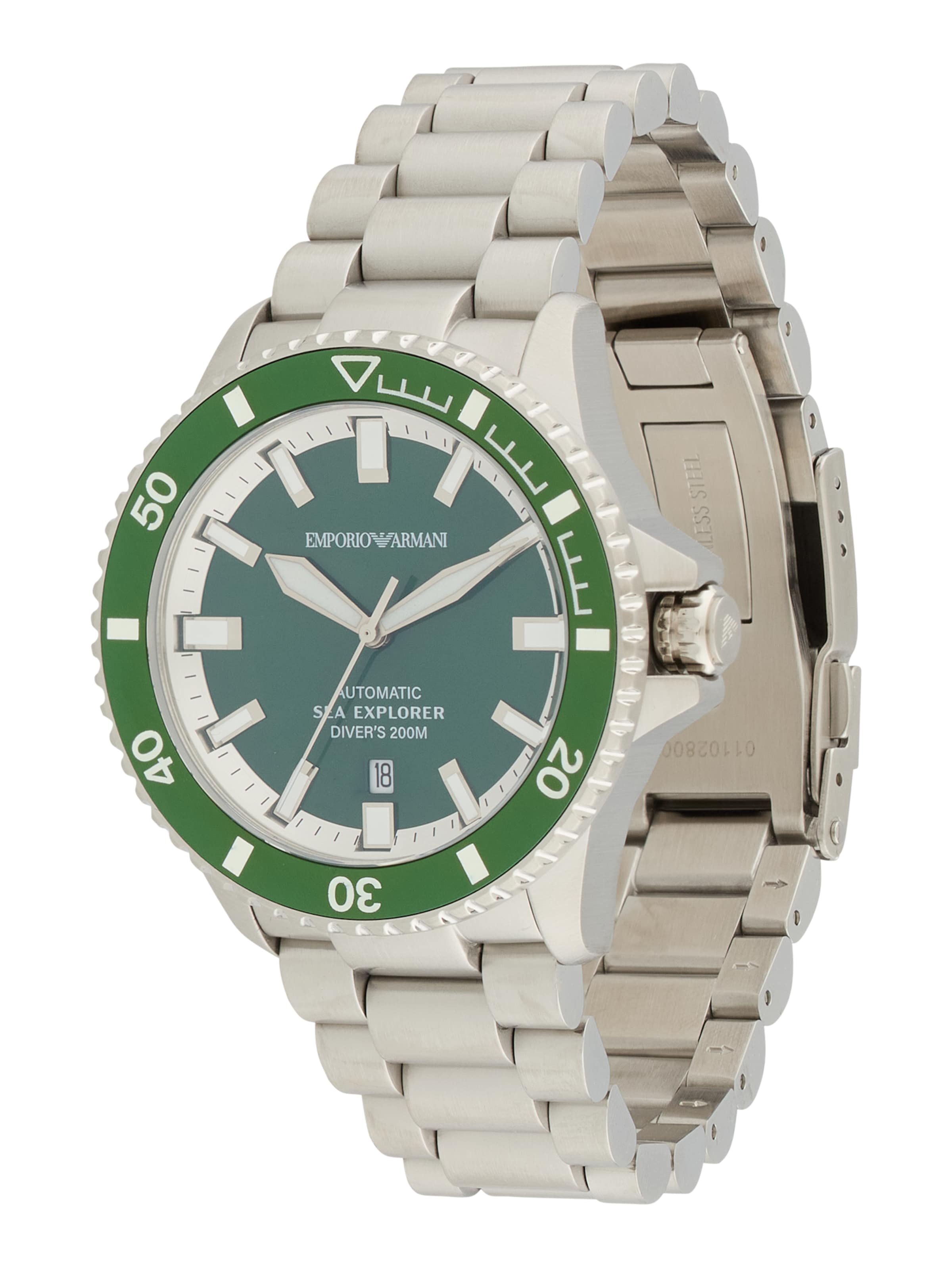 Emporio Armani Аналогов часовник в сребърно: отпред