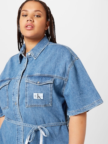 Calvin Klein Jeans Curve Shirt Dress in Blue | ABOUT YOU