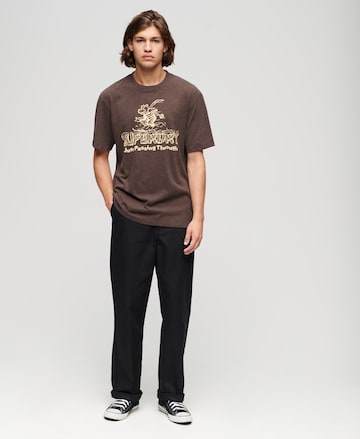 Superdry Shirt 'Travel Postcard' in Brown