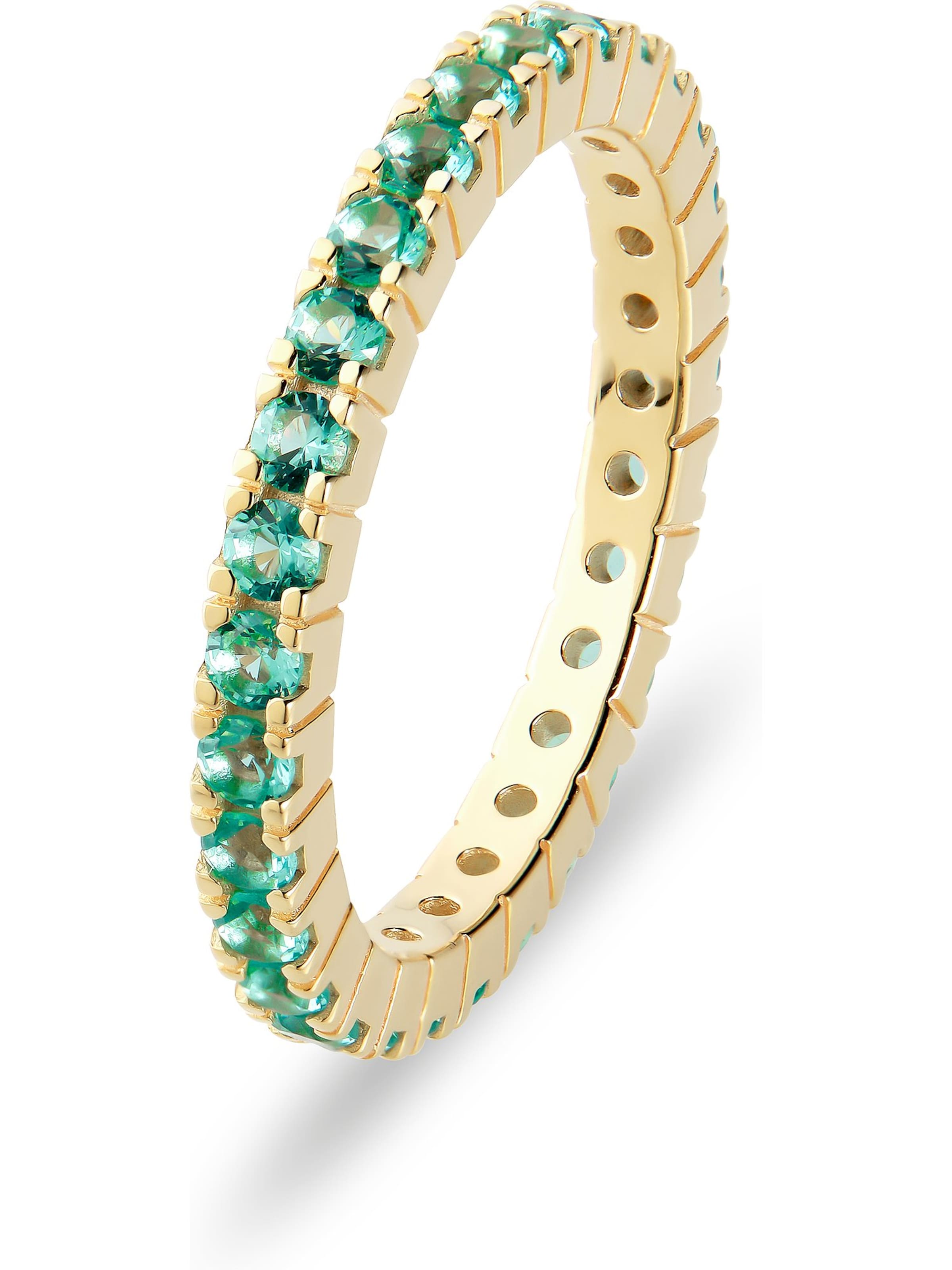 CHRIST Ring in gold / grün, Produktansicht