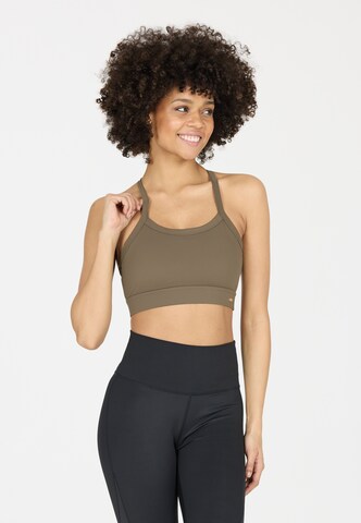 Athlecia Low support Sport bh 'Bloom V2' in Bruin: voorkant
