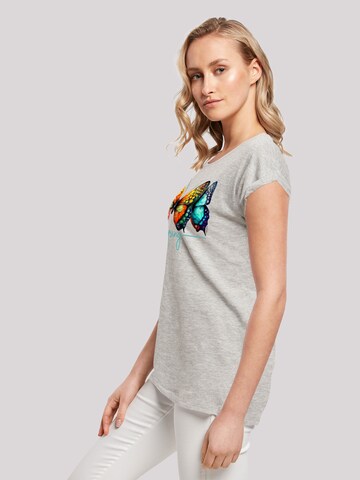 F4NT4STIC Shirt 'Schmetterling Illusion' in Grijs