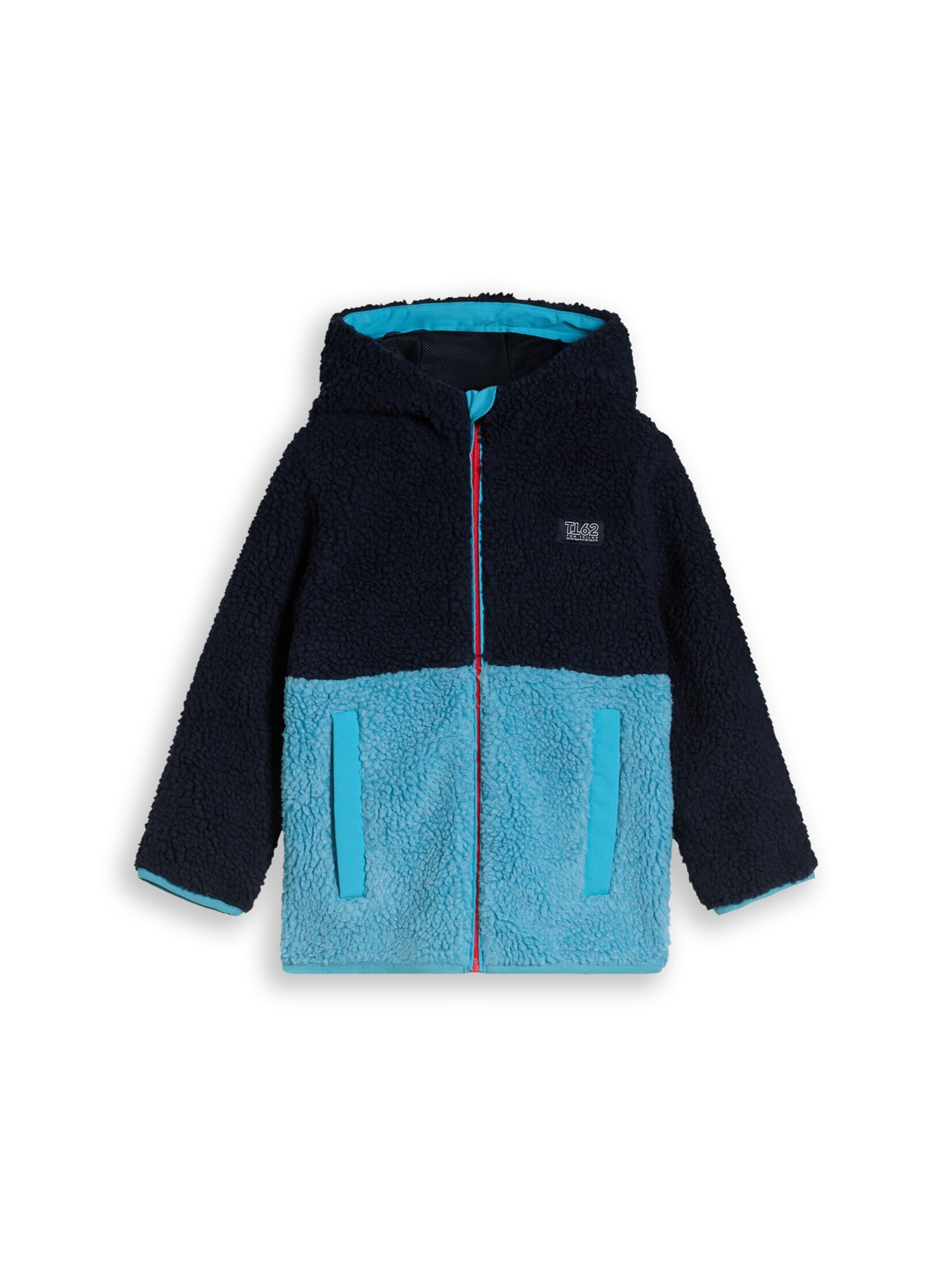 TOM TAILOR Fleece jas in Blauw: voorkant