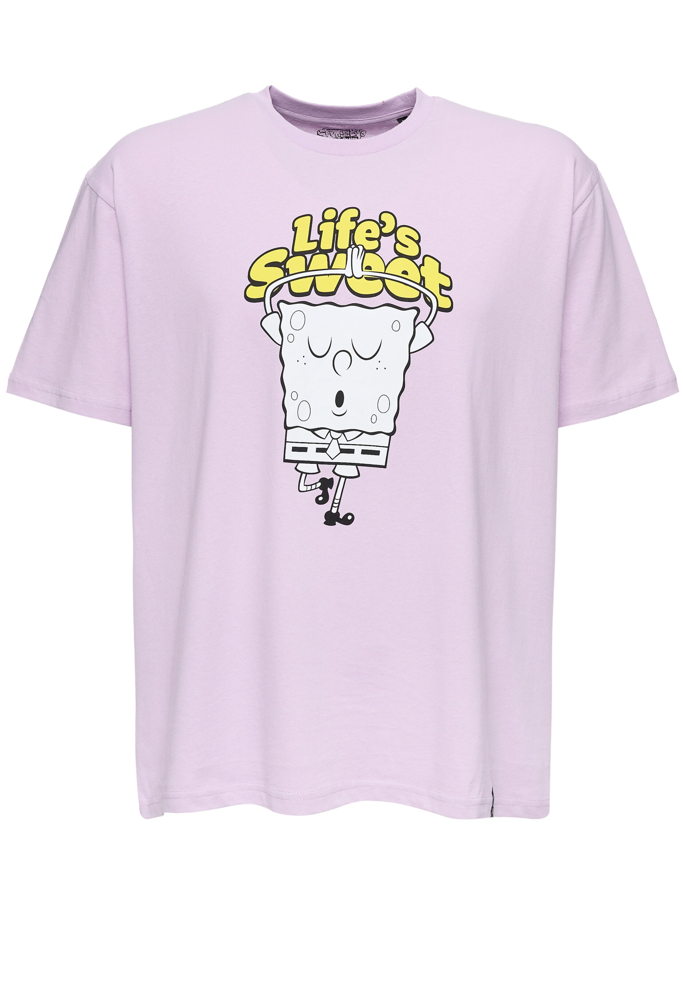 Recovered Shirt 'SpongeBob Lifes Sweet Relaxed' in Lila: voorkant