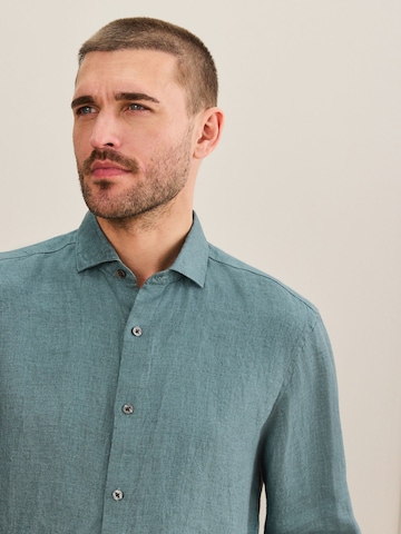 Coupe regular Chemise 'Signature' Next en bleu