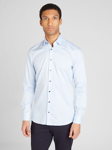 OLYMP - Ajuste estrecho Camisa de negocios 'Level 5' en azul: frente