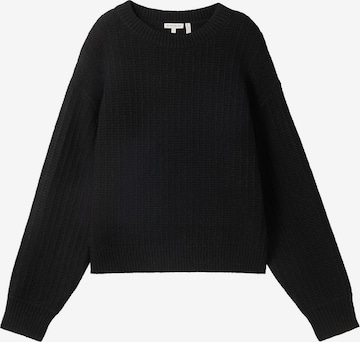 TOM TAILOR Sweater in Black: front