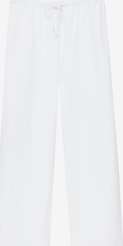 Wide Leg Pantalon Pull&Bear en blanc : devant