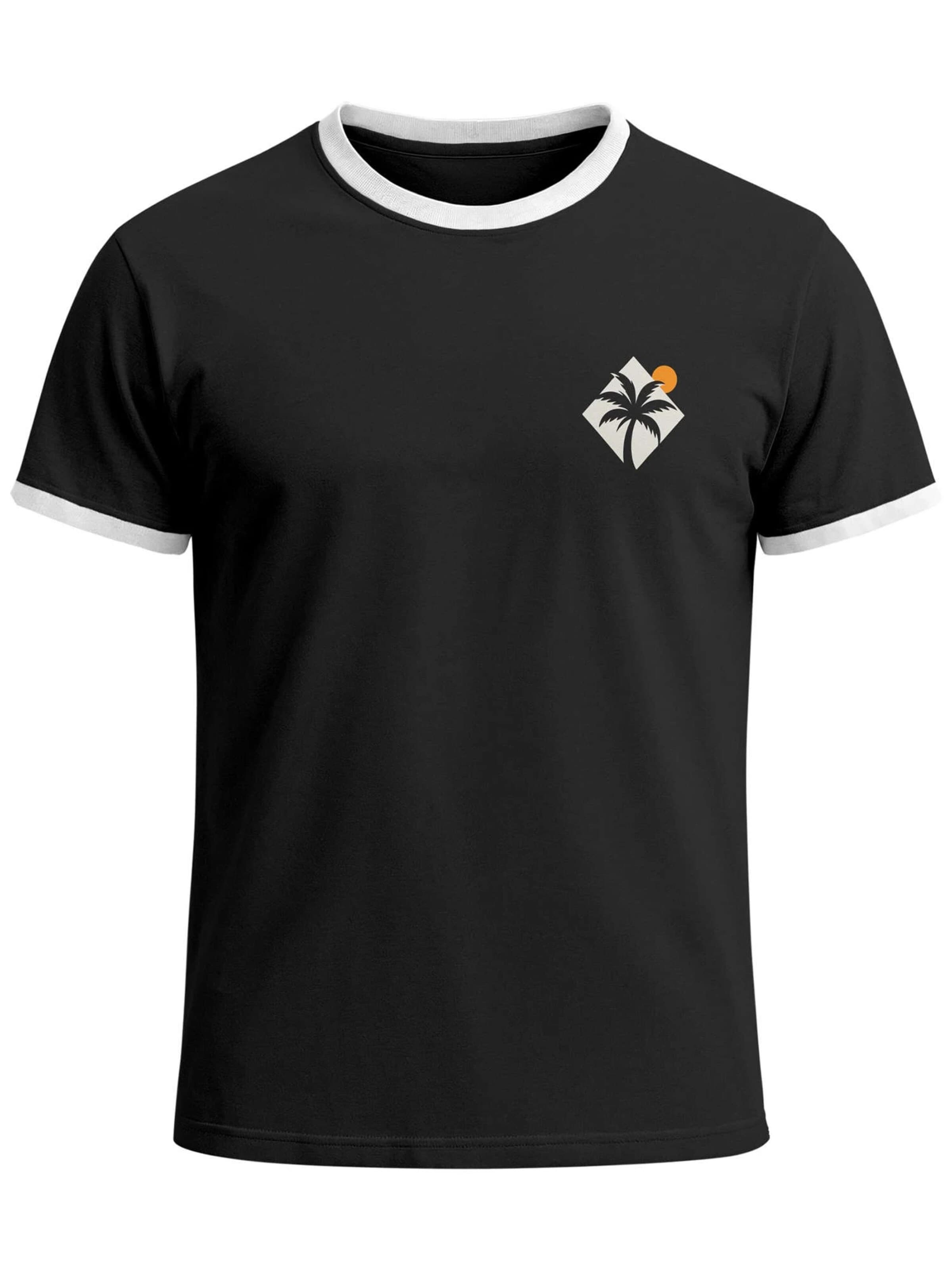 Neverless Shirt 'Palm Badge' in Black: front
