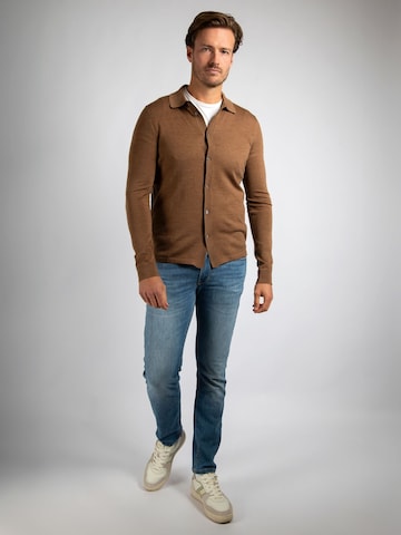 Suitable Slim fit Overhemd in Bruin