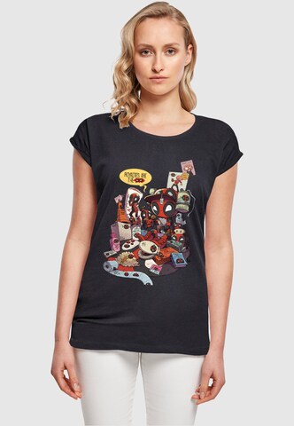 Maglietta 'Deadpool - Merchandise Royalties' di ABSOLUTE CULT in blu: frontale