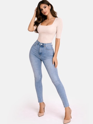 PANTHEROAR Majica 'Caro Neck Short Sleeve Top' | bež barva