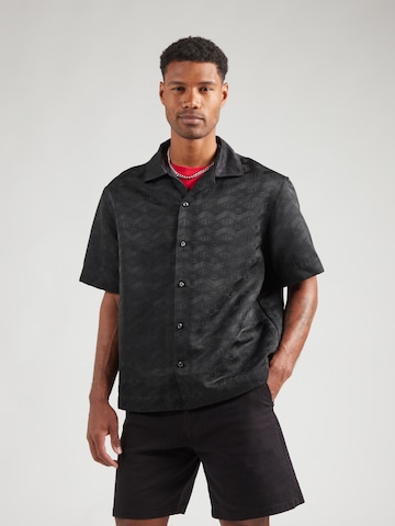 HUGO - Ajuste regular Camisa 'Espino' en negro: frente