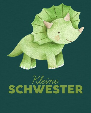 watabout.kids Shirt 'Dinosaurier 01 Kleine Schwester' in Green