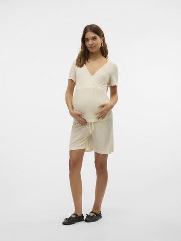 MAMALICIOUS - Pijama de pantalón corto 'MLPANSY' en beige