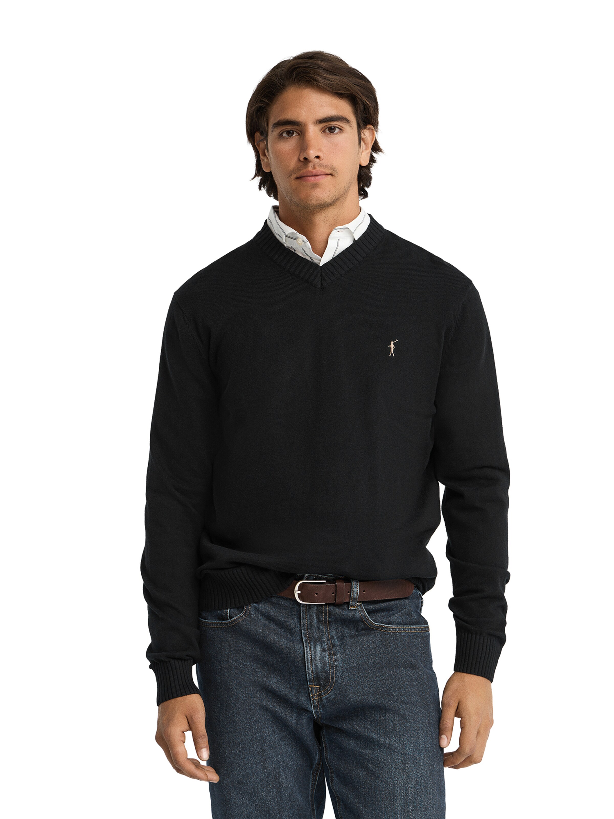 Polo Club Pullover ' RIGBY' in Schwarz: Vorderseite
