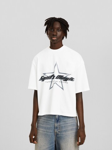 T-Shirt Bershka en blanc : devant