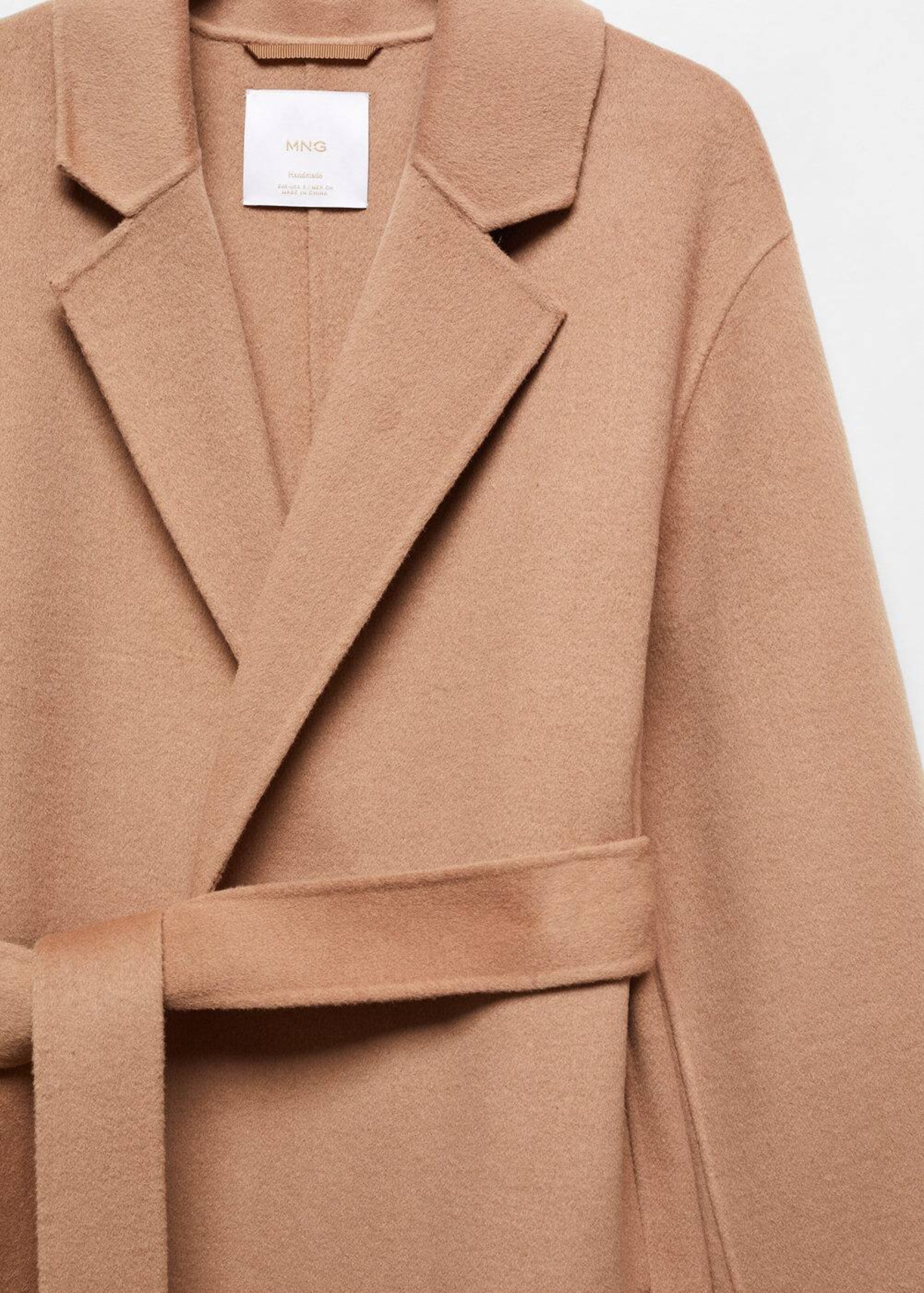 Mango structured wool coat camel cheap