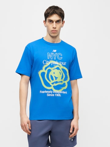 new balance T-shirt 'MT61018I' i blå: framsida