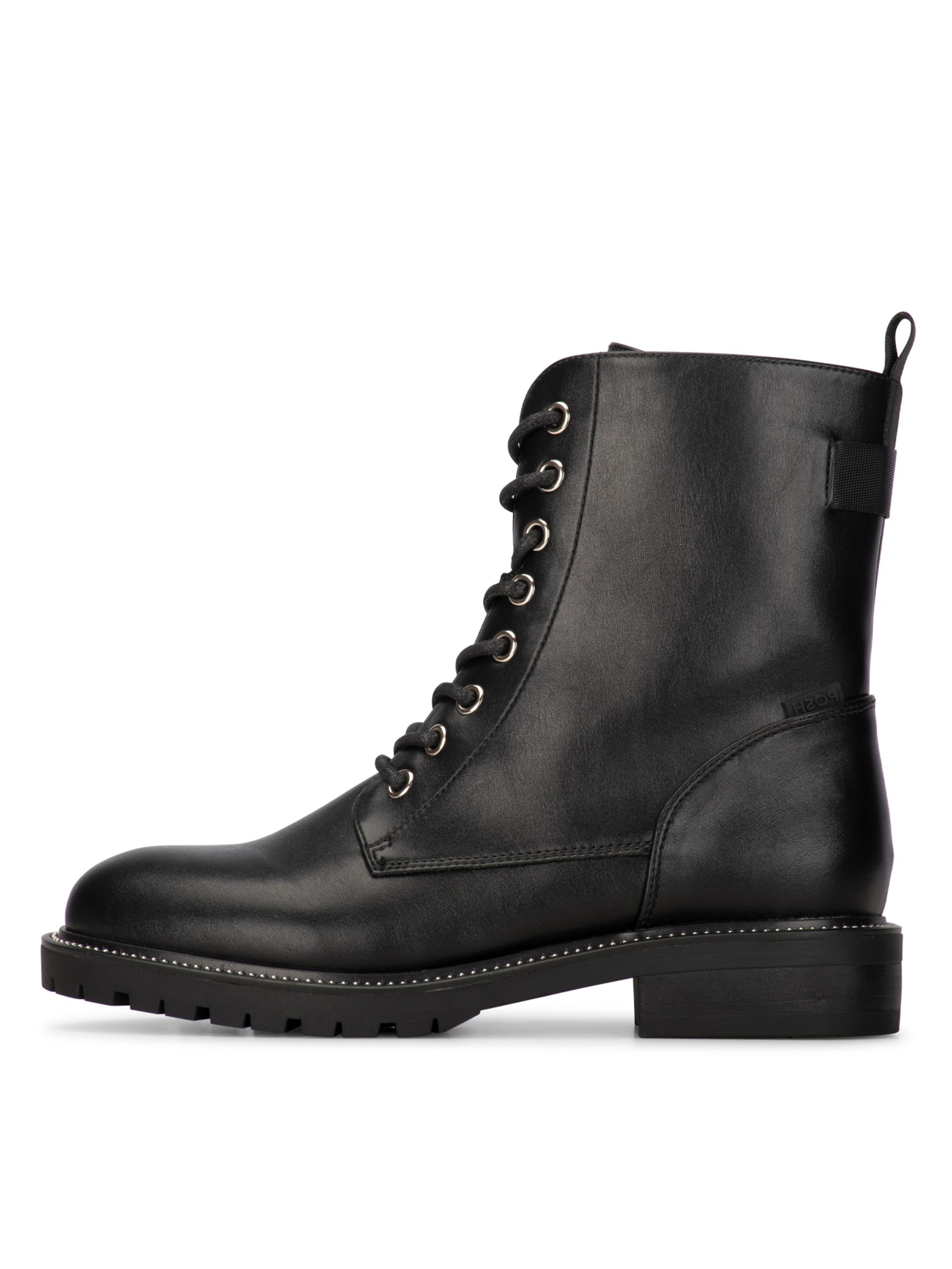 POSH by Poelman Lace-up bootie in Black: front