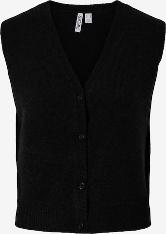 PIECES Gebreide bodywarmer in Zwart: voorkant