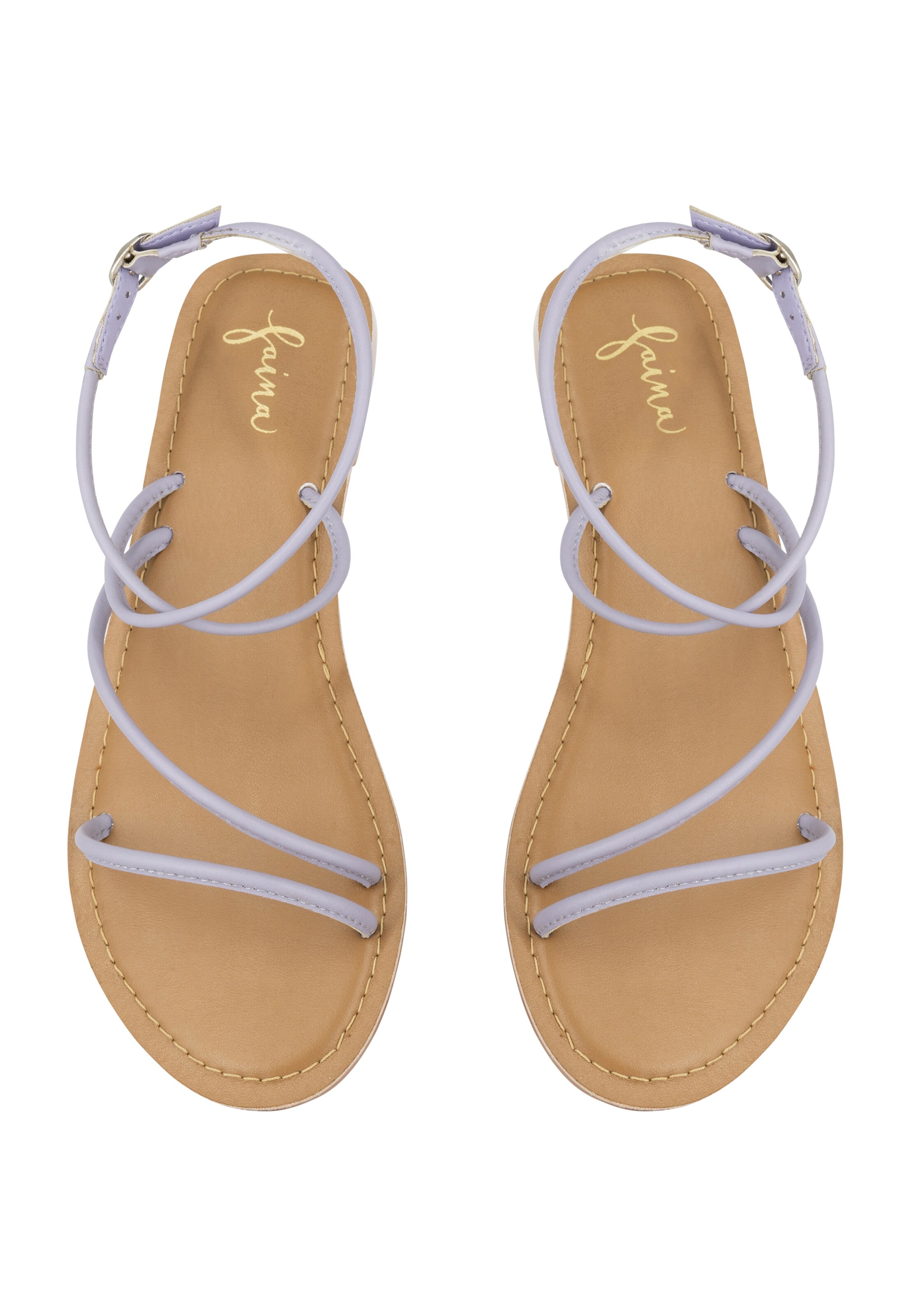 Sandalo con cinturino di faina in lilla
