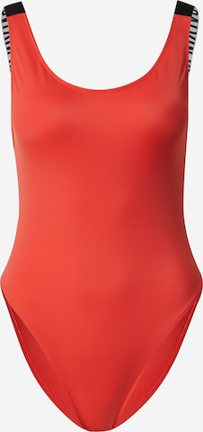 Calvin Klein Swimwear Bralette Swimsuit in Orange: front