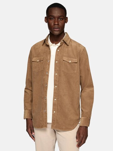 Regular fit Camicia di Boggi Milano in marrone: frontale