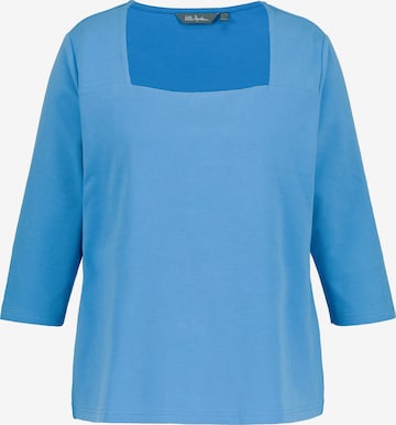 Sweat-shirt Ulla Popken en bleu : devant