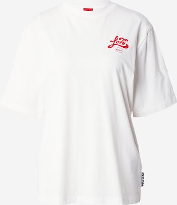 Maglietta 'Dalonia' di HUGO Red in bianco: frontale