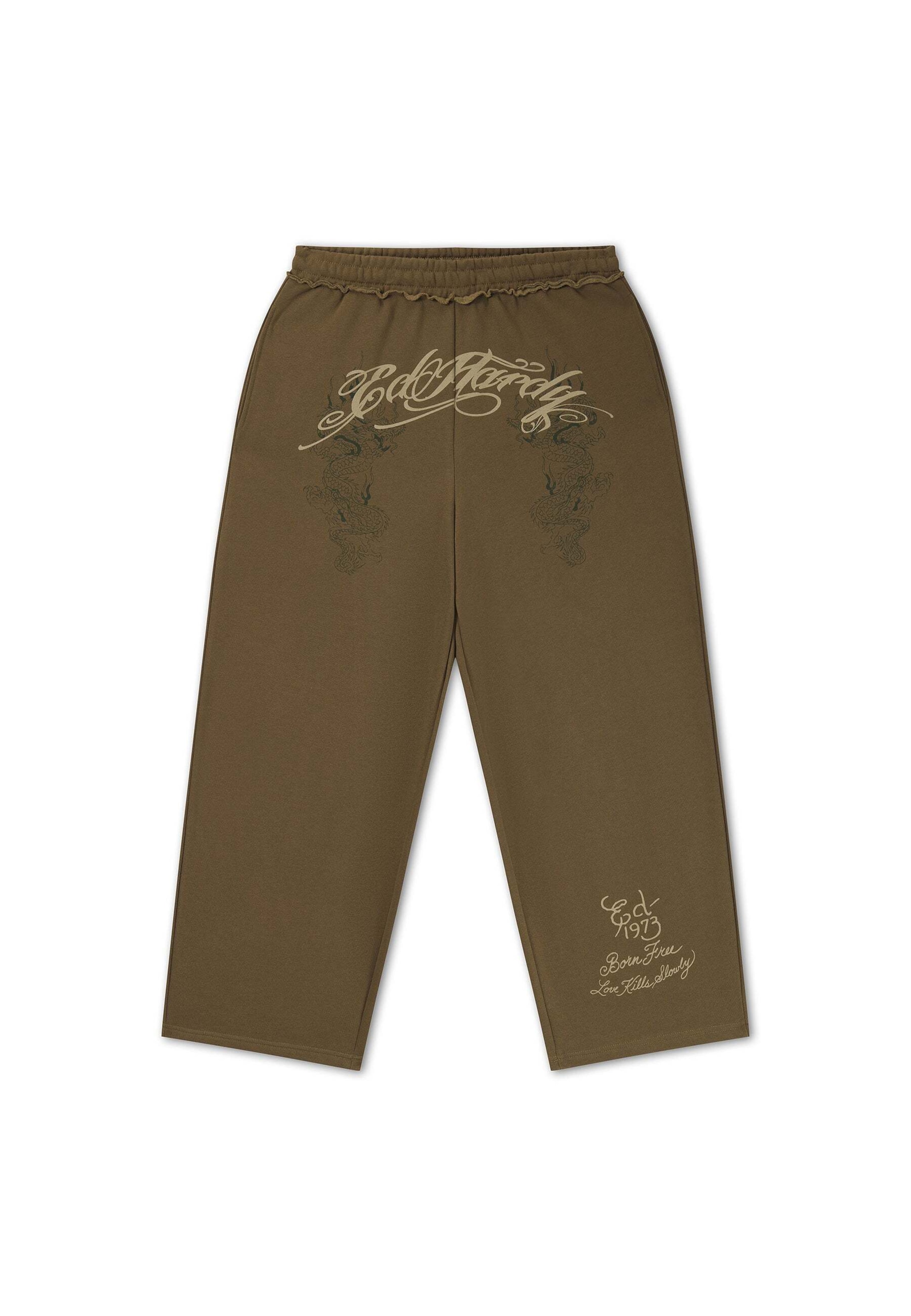 Ed Hardy - Pierna ancha Pantalón en verde: frente