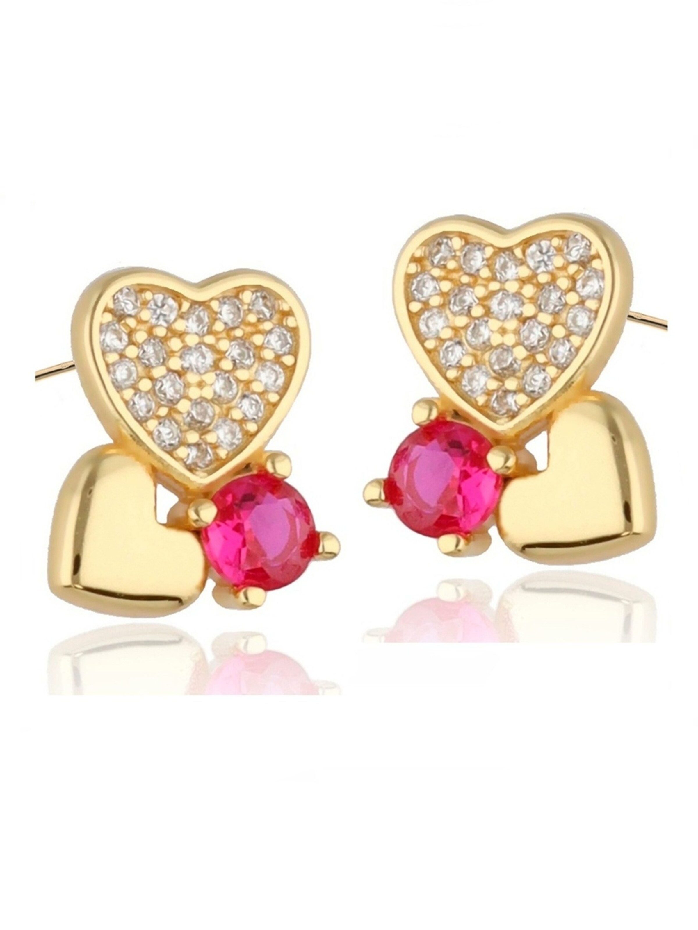 Goldene Hufeisen Earrings 'Herz Ruby' in Gold, Item view