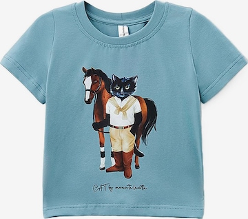 Cat e Lolette Shirt 'Rider Cat' in Blauw: voorkant