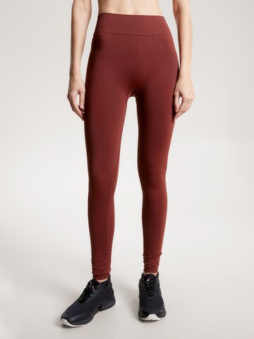 TOMMY HILFIGER Skinny Workout Pants in Brown: front