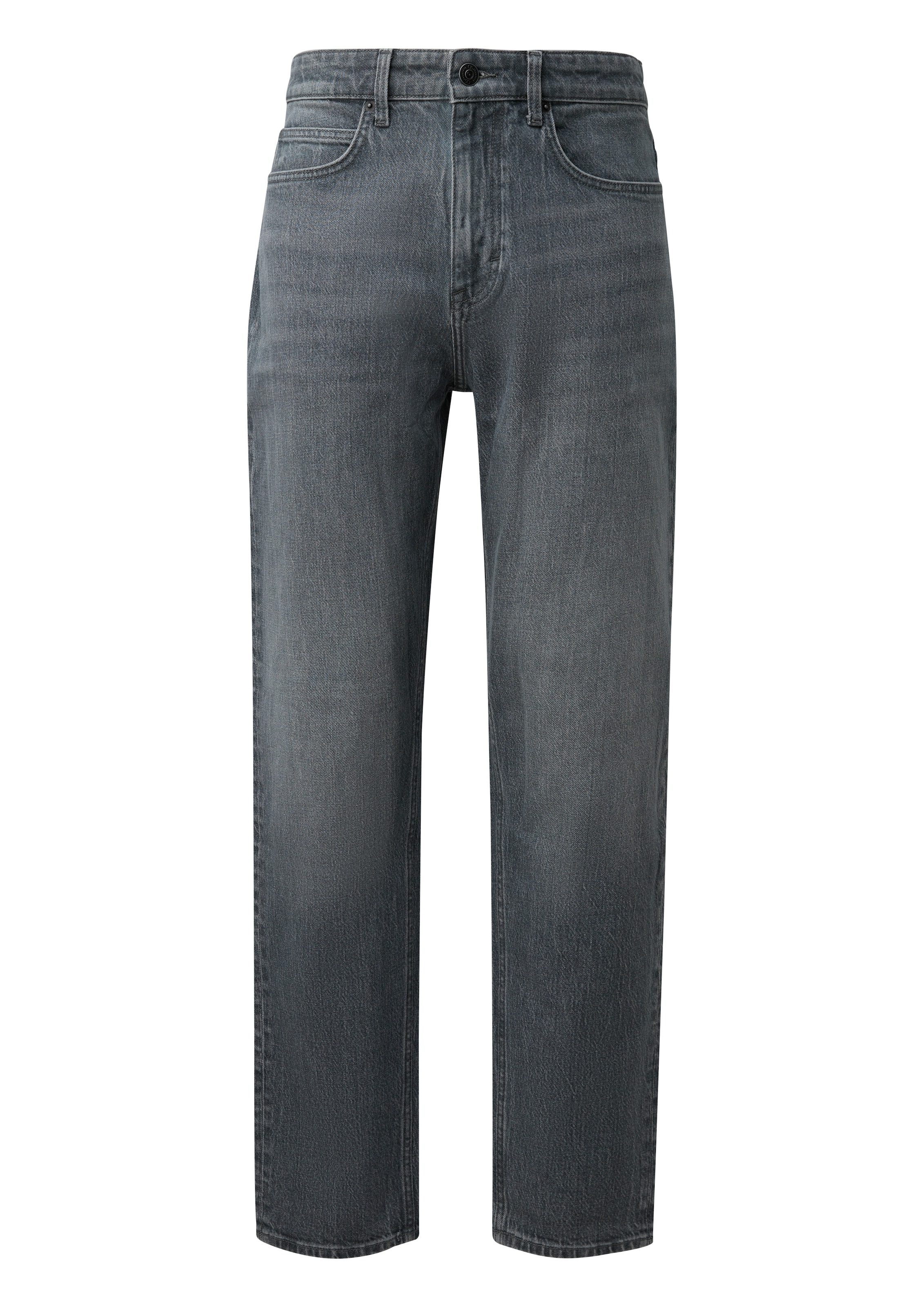 QS Tapered Jeans in Grijs: voorkant