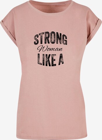 Merchcode Shirt 'WD - Strong Like A Woman' in Pink: front