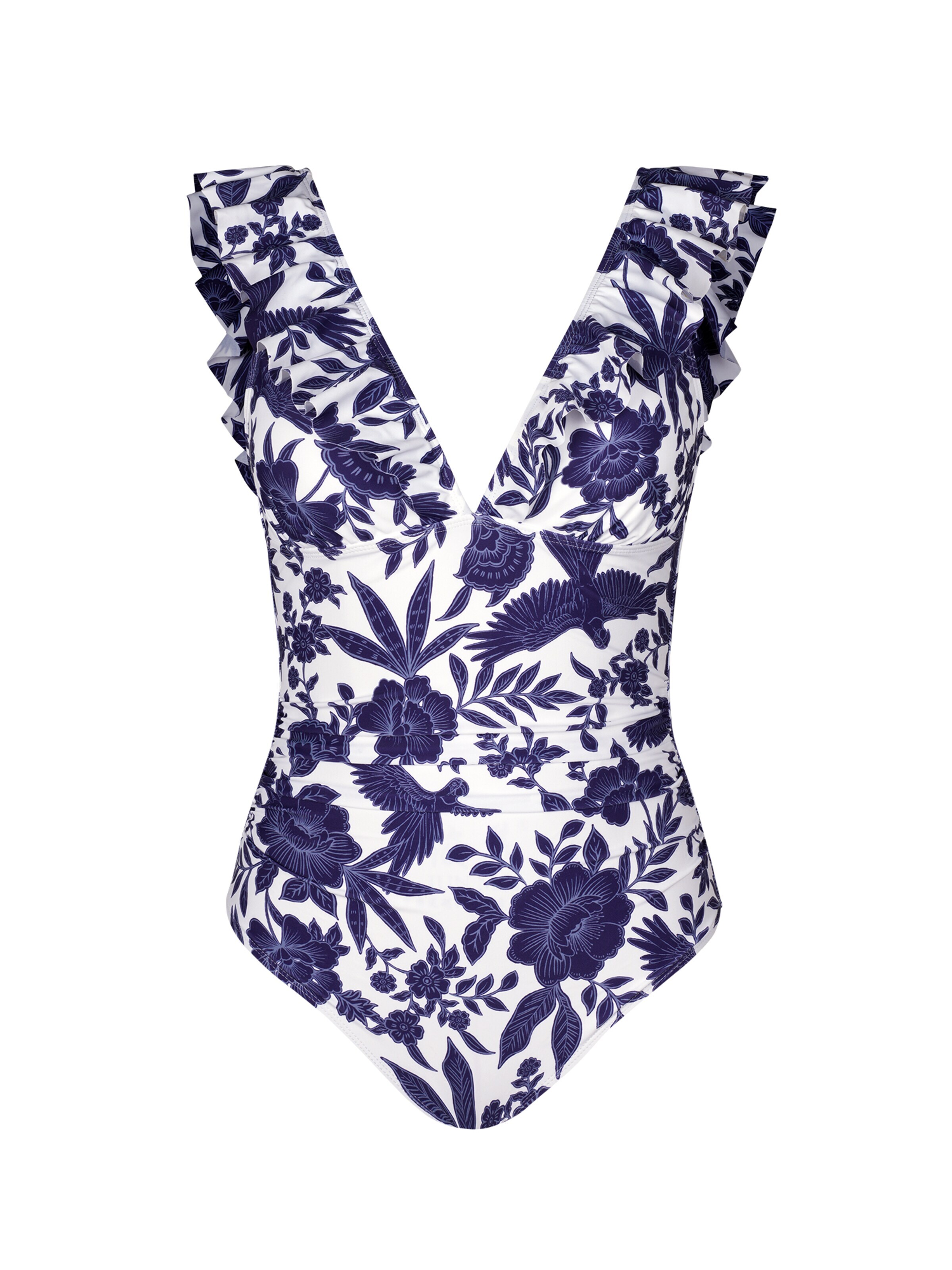 Cupshe Triangel Badeanzug 'Navy flower'‌ in Blau: Vorderseite