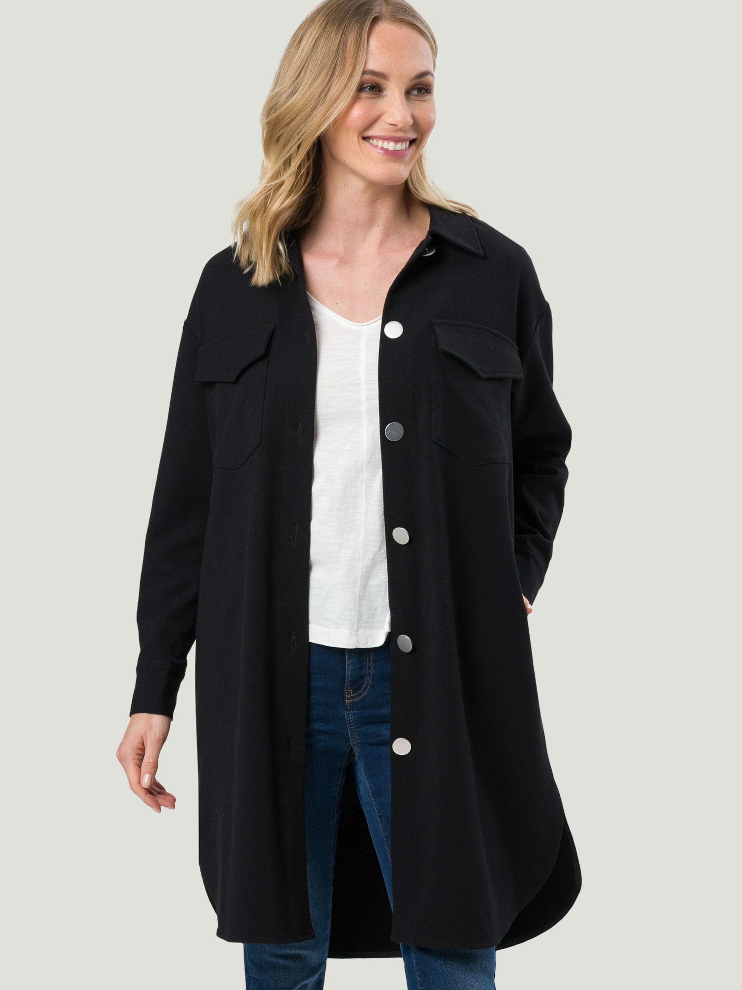 Frauen Große Größen zero Blazer in Schwarz - EK96842 Frauen Große Größen zero Blazer in Schwarz - EK96842