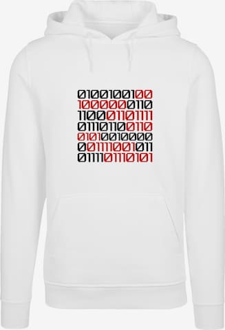 F4NT4STIC Sweatshirt 'I Love You 01001001 Binary Code Valentinstag' in Weiß: Vorderseite