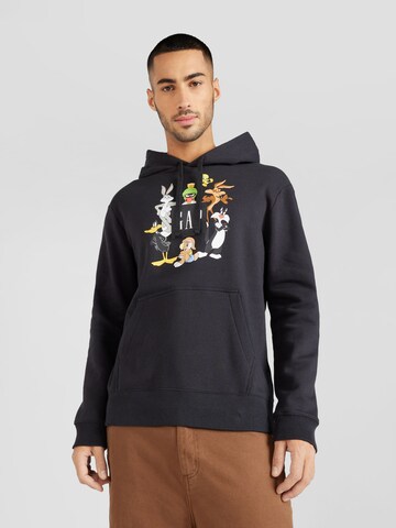 GAP Sweatshirt 'LOONEY TUNES' in Zwart: voorkant