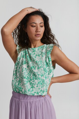 ICHI Blouse 'MARRAKECH' in Groen: voorkant