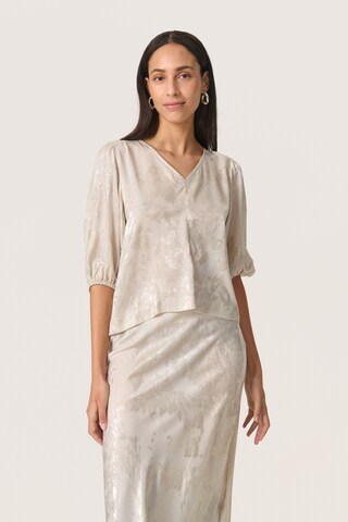 SOAKED IN LUXURY Blouse in Beige: voorkant