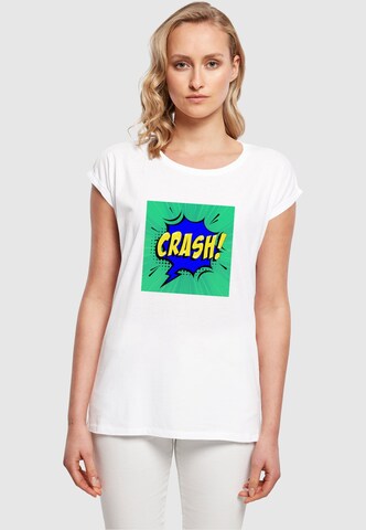 Merchcode Shirt 'Crash Comic' in White: front