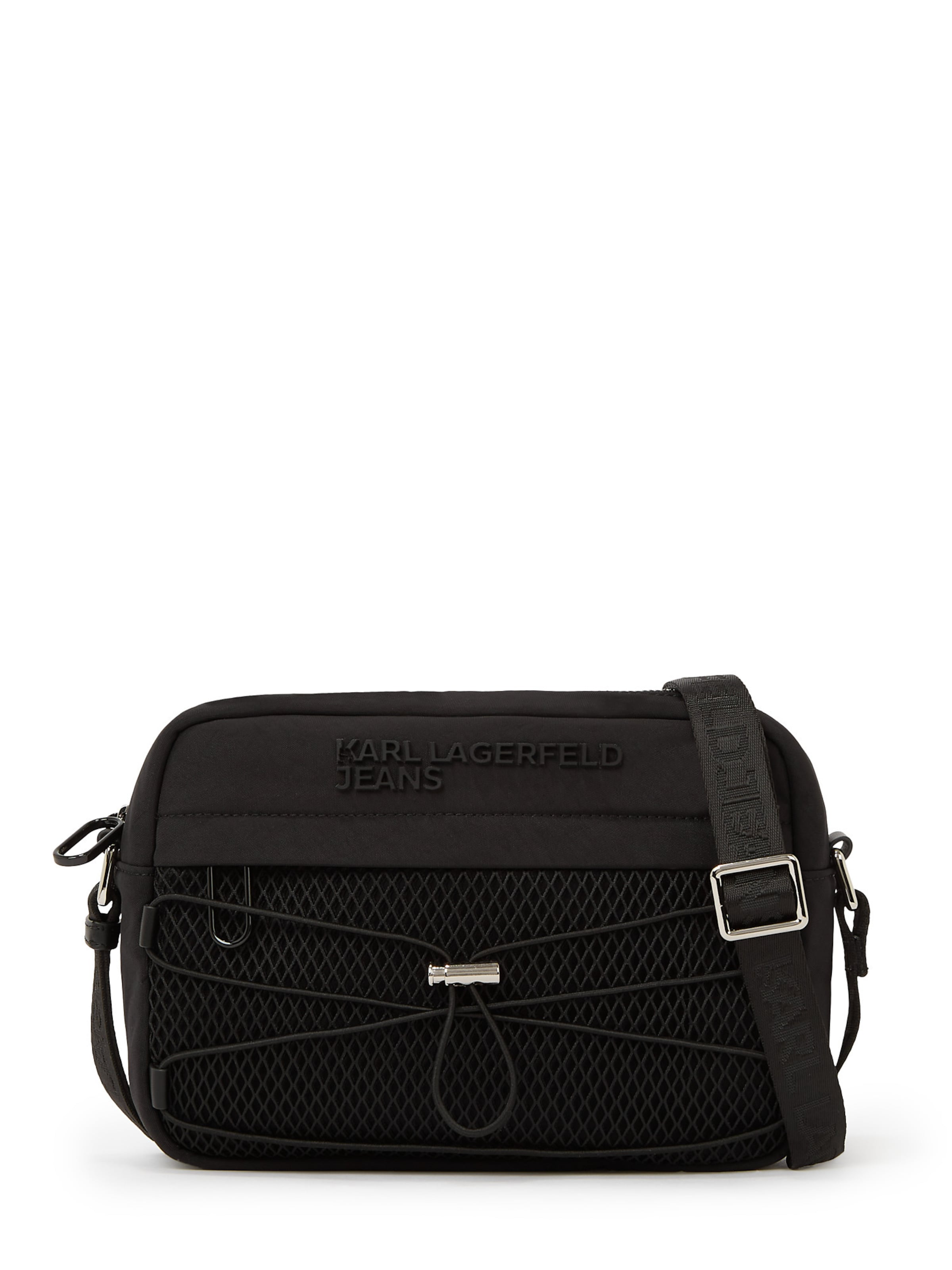 KARL LAGERFELD JEANS - Mala de ombro em preto: frente