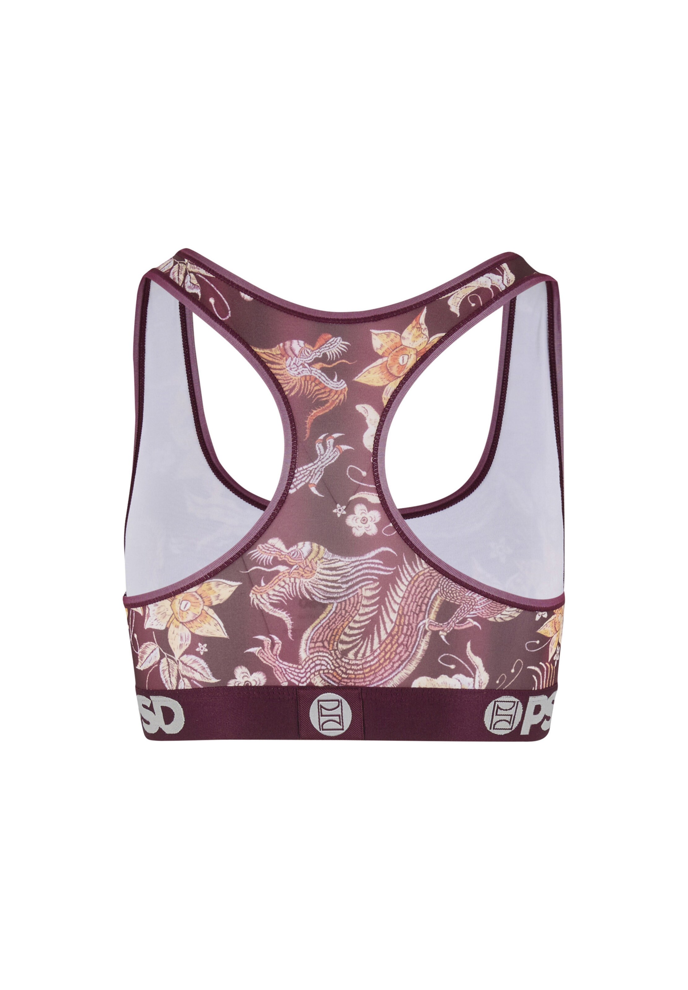 PSD Bralette Bra 'Silky Dragon' in Purple