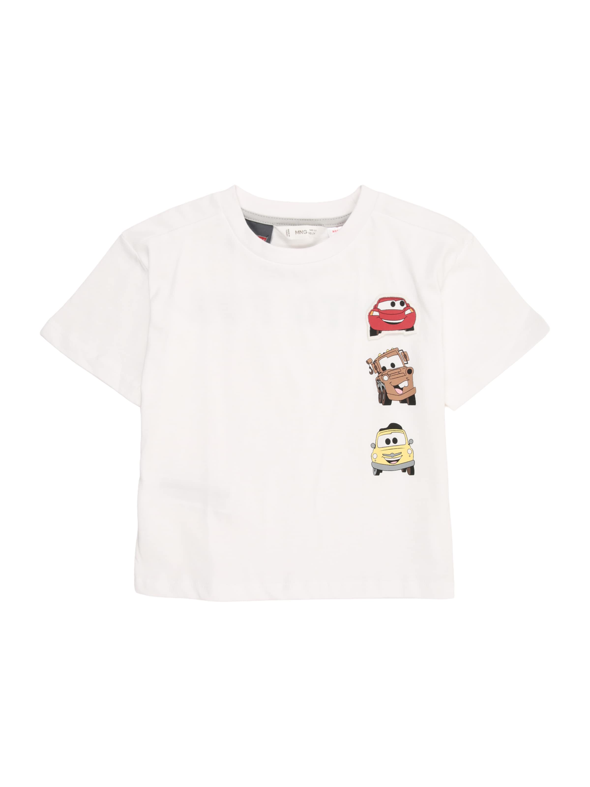 MANGO KIDS Koszulka 'CARS' w kolorze biały: przód