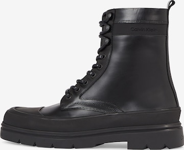 Boots stringati di Calvin Klein in nero: frontale