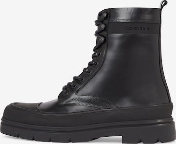 Calvin Klein - Botas con cordones en negro: frente