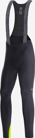 GORE WEAR Skinny Workout Pants in Black: front