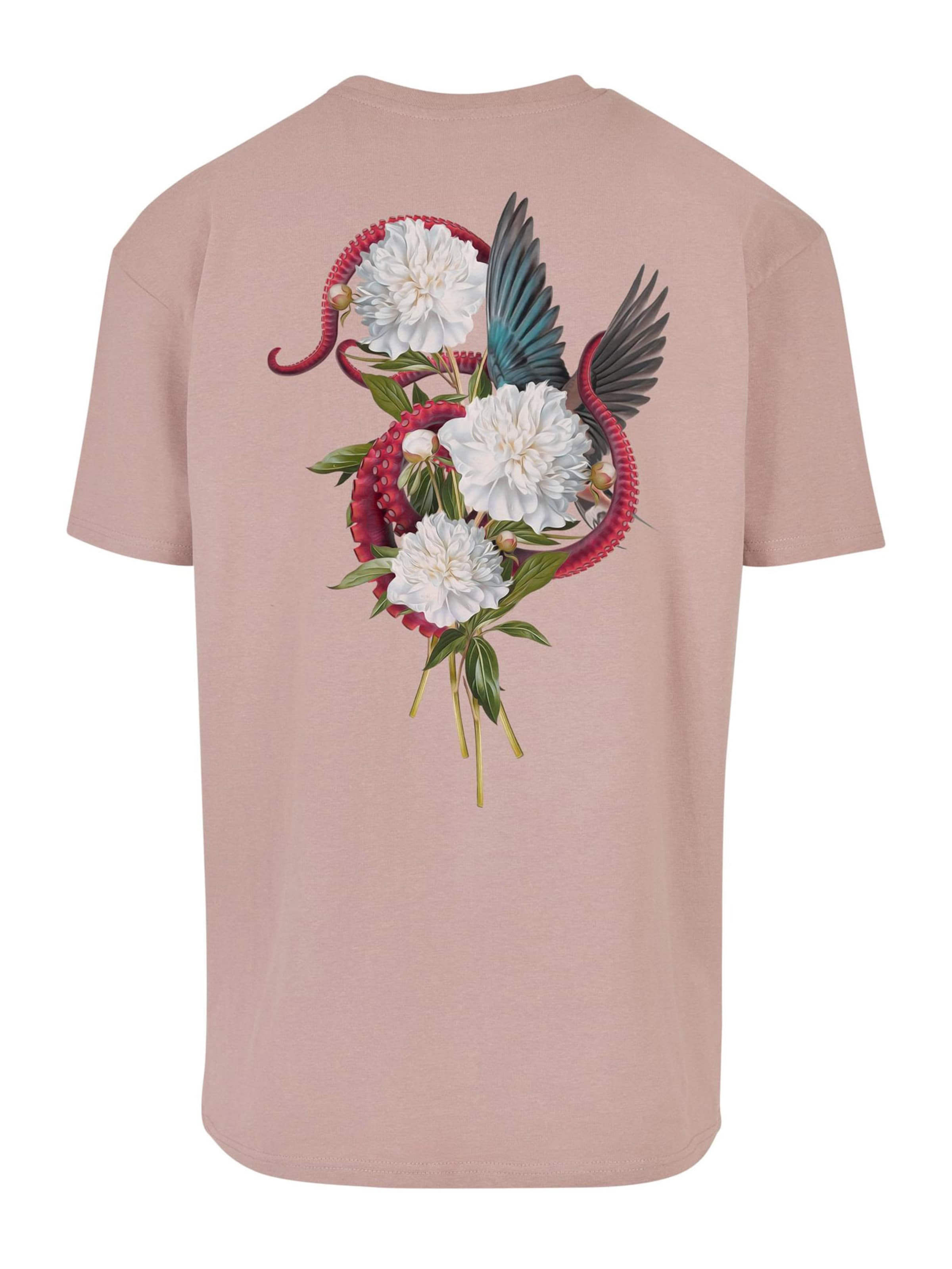 Mister Tee T-Shirt 'Surf & Turf' in Pink